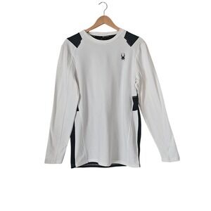 Spyder Active NWT Men's Performance Long Sleeve Athletic Top Size L White Black
